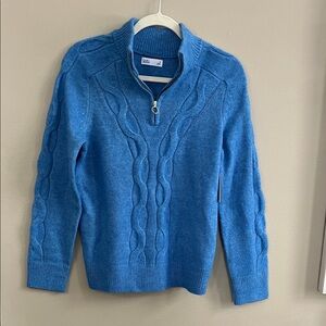 Croft & Barrow Knitted Quarter Zip in Paxton Stream Blue Sweater size small